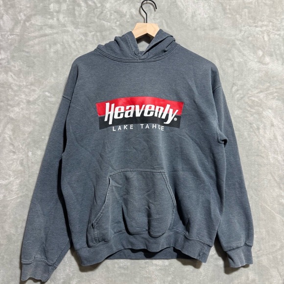 Gildan Tops - Heavenly Lake Tahoe Hoodie Women's Medium Gray‎ Pullover Kangaroo Pocket Logo